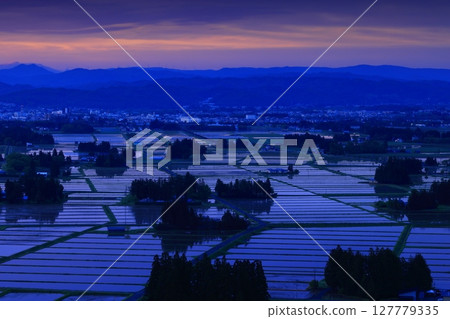 Hanamaki City, Iwate Prefecture Morning rural scenery 127779335