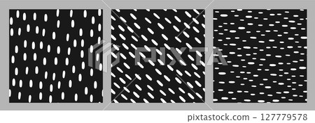 Small Dash Pattern Vector. Dotted lines texture. Set of Retro seamless pattern with hand drawn sprinkles. Memphis style Small Dash Pattern Vector. Dotted lines texture. Set of Retro seamless pattern with hand drawn sprinkles. Memphis style 127779578