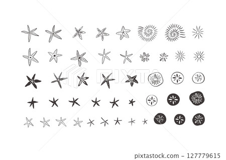 Hand drawn sea life doodle vector 127779615
