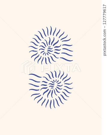 Hand drawn seashells poster 127779617