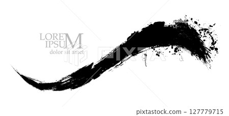 Black brush stroke. ink black abstract paint stroke background. hand drawing. Not AI, Vector illustration. 127779715