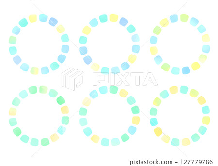 A set of summery heading frames in refreshing colors 127779786