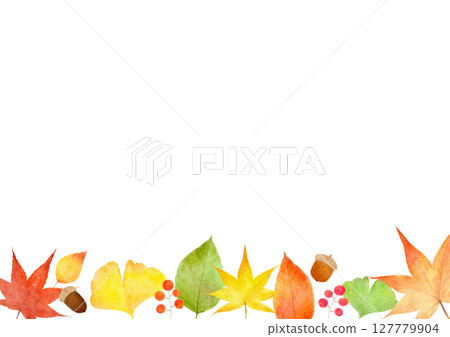 橡實、銀杏、楓葉、秋天的插圖 127779904
