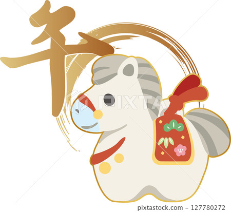 2026年新年馬馬年馬馬粘土鈴鐺新年裝飾日式書法十二生肖現代新年賀卡材料插圖 2026年新年馬馬年馬馬粘土鈴鐺新年裝飾日式書法十二生肖現代新年賀卡材料插圖 127780272