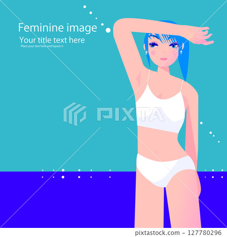 可愛的女性身體護理和美容圖片 127780296