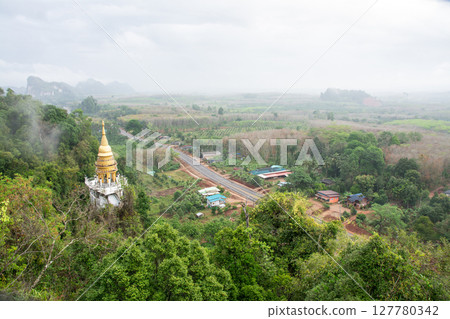 Khao na nai luang dharma park.Temple on the mountain.Surat Thani, Thailand. Khao na nai luang dharma park.Temple on the mountain.Surat Thani, Thailand. 127780342