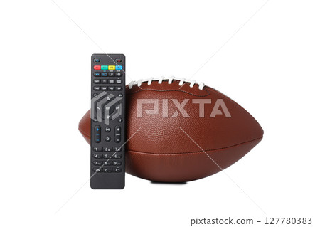 PNG, Rugby ball with remote control, isolated on white background PNG, Rugby ball with remote control, isolated on white background 127780383