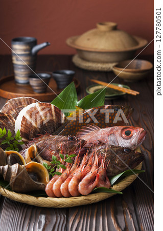 North Sea fresh fish and sake 127780501
