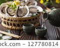 清酒和生牡蠣 127780814