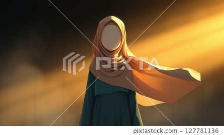 Soft Glow, Deep Folds: The Faceless Isekai Girl 127781136
