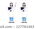 女醫生進行解釋或指導的全身插圖2 127781483