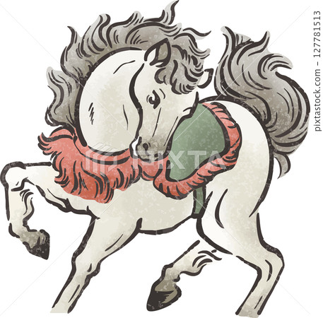 Horse Animal Watercolor Sumi-e Ink painting Japanese painting New Year 2026 New Year's card material Year of the Horse Horse Zodiac Modern Japanese style illustration Horse Animal Watercolor Sumi-e Ink painting Japanese painting New Year 2026 New Year's card material Year of the Horse Horse Zodiac Modern Japanese style illustration 127781513