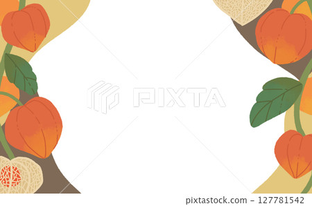 Brown and yellow frame of physalis Brown and yellow frame of physalis 127781542