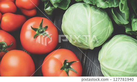 Fresh tomato and cabbage combination 127781940