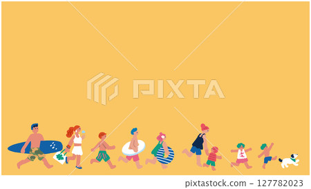 人們享受夏天的插圖 人們享受夏天的插圖 127782023