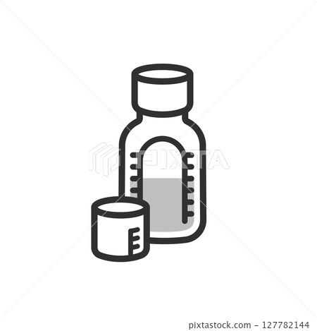 Syrup, medicine, oral medication illustration 127782144