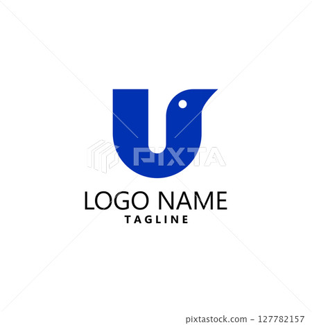 letter U bird logo design vector 127782157