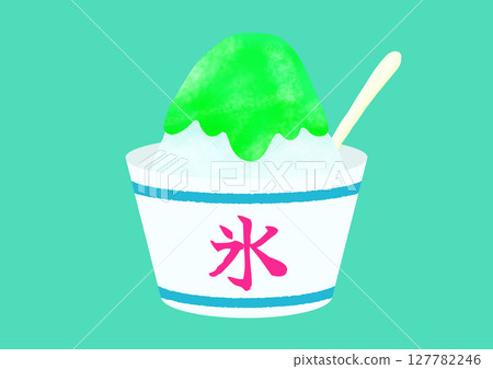 Illustration of shaved ice in a cup 127782246