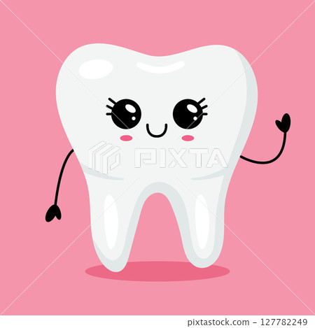 Cute Kawaii Tooth Character with Big Eyes Cute Kawaii Tooth Character with Big Eyes 127782249