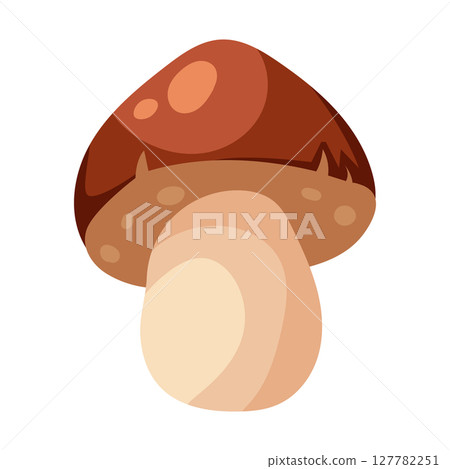 Simple Brown Mushroom Illustration. Autumn season 127782251