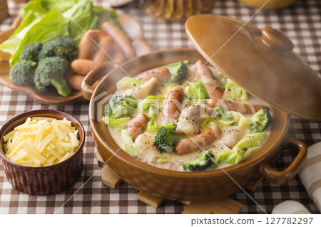 Soy milk cheese hotpot Soy milk cheese hotpot 127782297