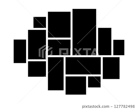 Vector photo frame, collage, grid. Templates mosaic illustration. Vector rectangle mood board. Empty mockup Vector photo frame, collage, grid. Templates mosaic illustration. Vector rectangle mood board. Empty mockup 127782498