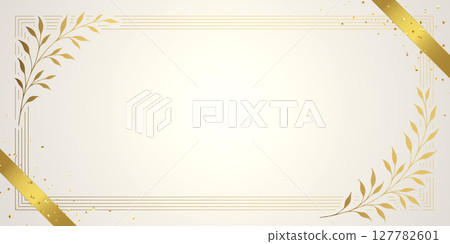 Elegant white and gold plant frame background 127782601