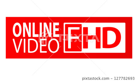 ONLINE VIDEO FHD. A button, icon, or sign for a website, application, and creative design 127782693