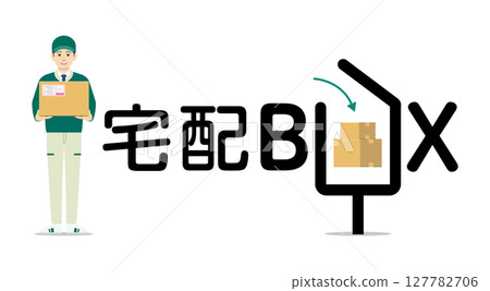 Delivery man and parcel box 7 127782706