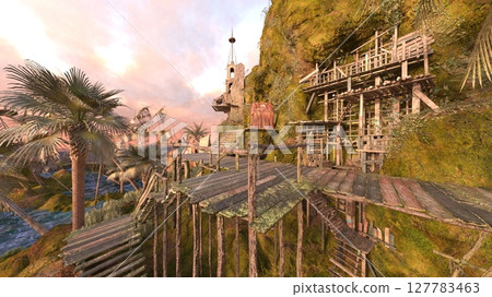 Lookout hut at the tip of the island 127783463