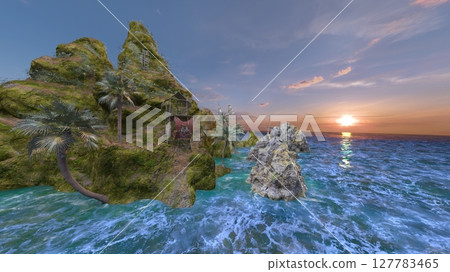 Lookout hut at the tip of the island Lookout hut at the tip of the island 127783465