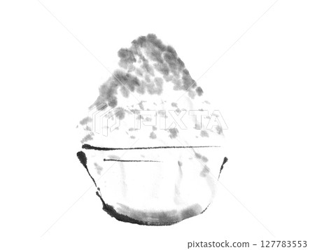 Shaved ice - hand-drawn monochrome illustration Shaved ice - hand-drawn monochrome illustration 127783553