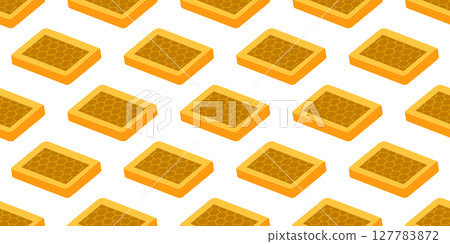 Isometric Honeycomb Tile Pattern 127783872