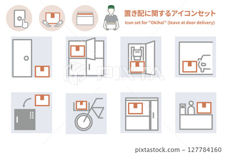 Icon set for delivery, shipping, and courier services 127784160