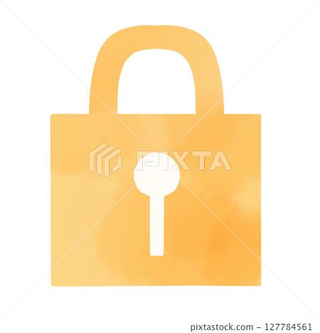 水彩風格鑰匙圖示/鎖標記插圖 127784561