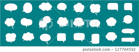A vector illustration set of loose speech bubbles. Speech bubbles, frames, stylish, borders, decorations 127784592