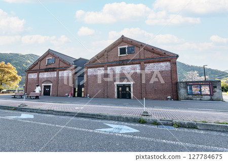 Tsuruga Red Brick Warehouse on a clear day, a popular tourist facility in Tsuruga City, Fukui Prefecture 127784675