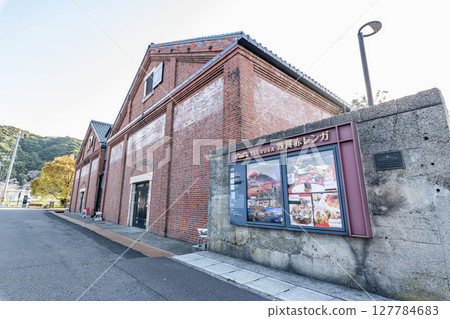 Tsuruga Red Brick Warehouse on a clear day, a popular tourist facility in Tsuruga City, Fukui Prefecture 127784683