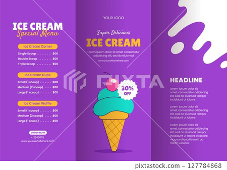 Flat Cartoon Illustration of Ice Cream Special for Social Media Brochure Design Template Flat Cartoon Illustration of Ice Cream Special for Social Media Brochure Design Template 127784868
