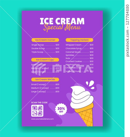 Colorful Ice Cream for Social Media Menu with Flat Design Elements Colorful Ice Cream for Social Media Menu with Flat Design Elements 127784880