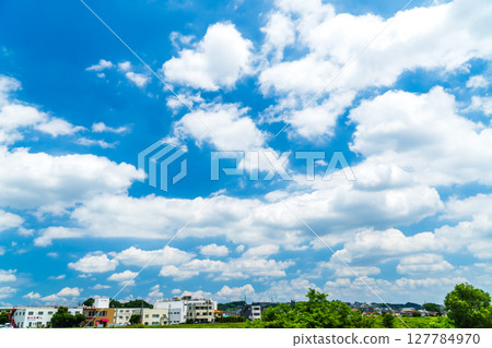 Summer sky residential area 127784970