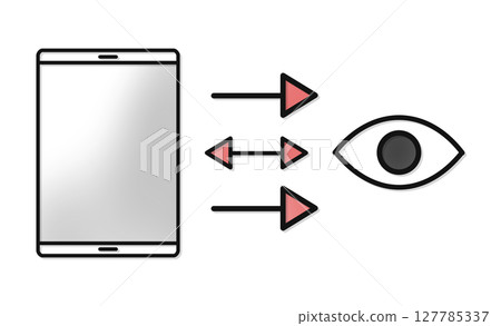 Line icon indicating line of sight alert Line icon indicating line of sight alert 127785337