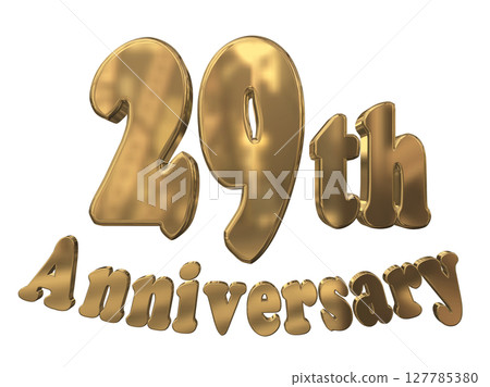 3DCG文字“29週年/29週年紀念馬克·斯帕克” 127785380