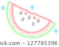Neon Glow Watermelon Slice Graphic Illustration 127785396