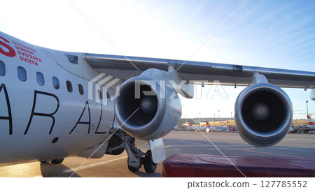 Zurich, Switzerland, April 15, 2015: BAe 146 during Boarding 127785552