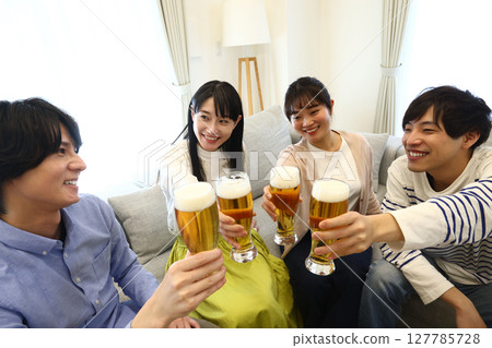 A toasting with beer 127785728