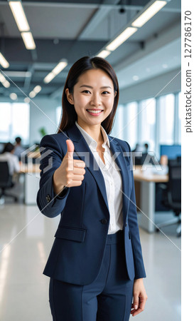 A businesswoman striking a good pose (AI-generated image) 127786170