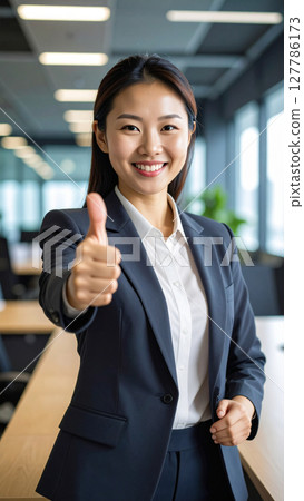 A businesswoman striking a good pose (AI-generated image) 127786173