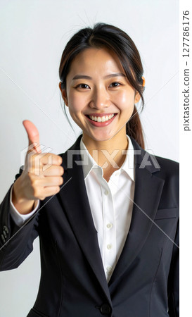 A businesswoman striking a good pose (AI-generated image) 127786176