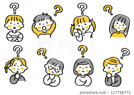 Illustration set of children with doubts② 127786771